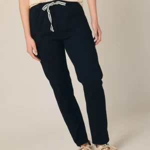 Pantalón algodón con cordón azul marino