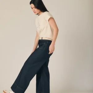 Pantalón denim dos bolsillos con cinturón