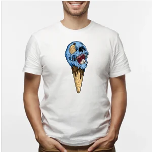 Camisa estampada en algodón para hombre tipo T-shirt helado calavera